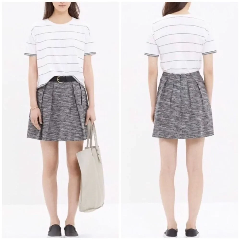 Madewell J. Crew Countdown Tweed Mini Pleated Skirt size 2